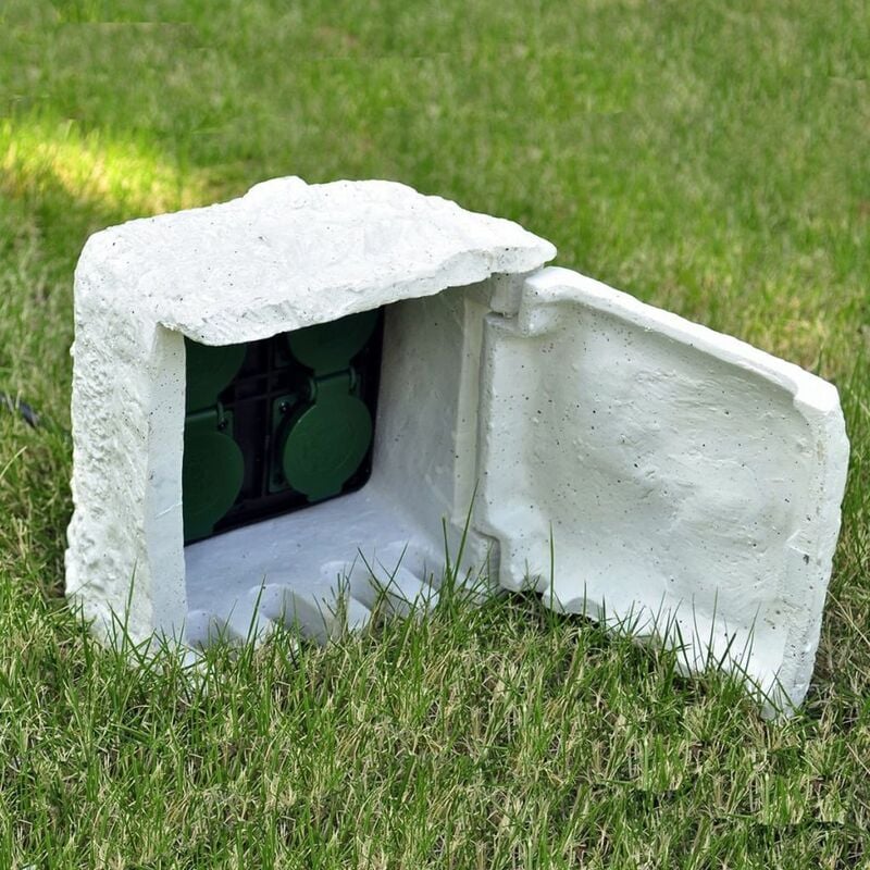 

Unidad De Enchufe De Jardin 4 Tomas De Corriente Impermeable Blanca