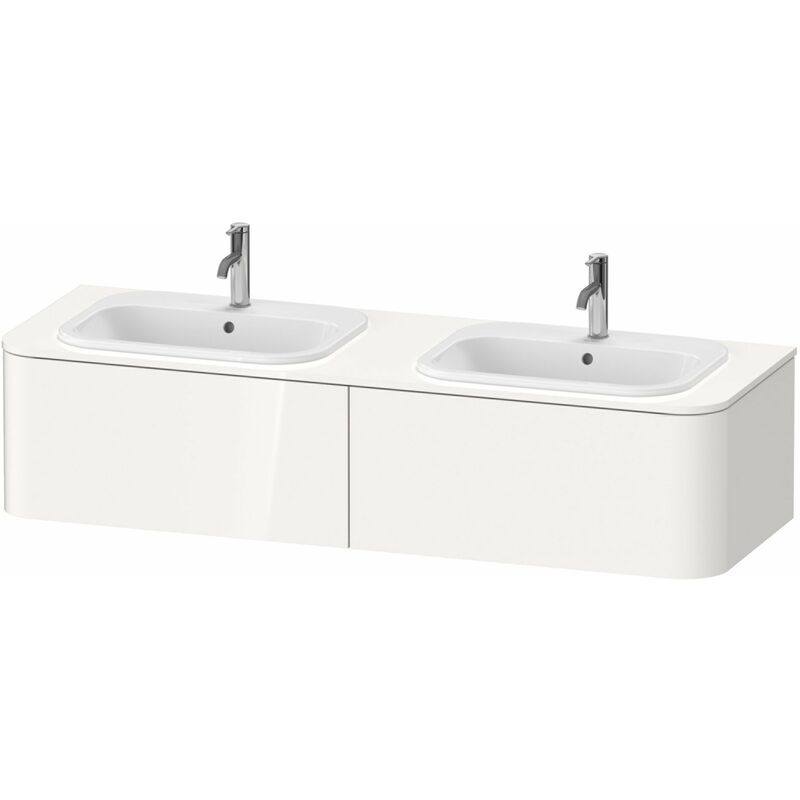 

Unidad de lavabo Duravit Happy D.2 Plus para soporte mural, 1600x550 mm, 2 extraíbles, para 2 lavabos empotrados, Color (frente/cuerpo): Nogal