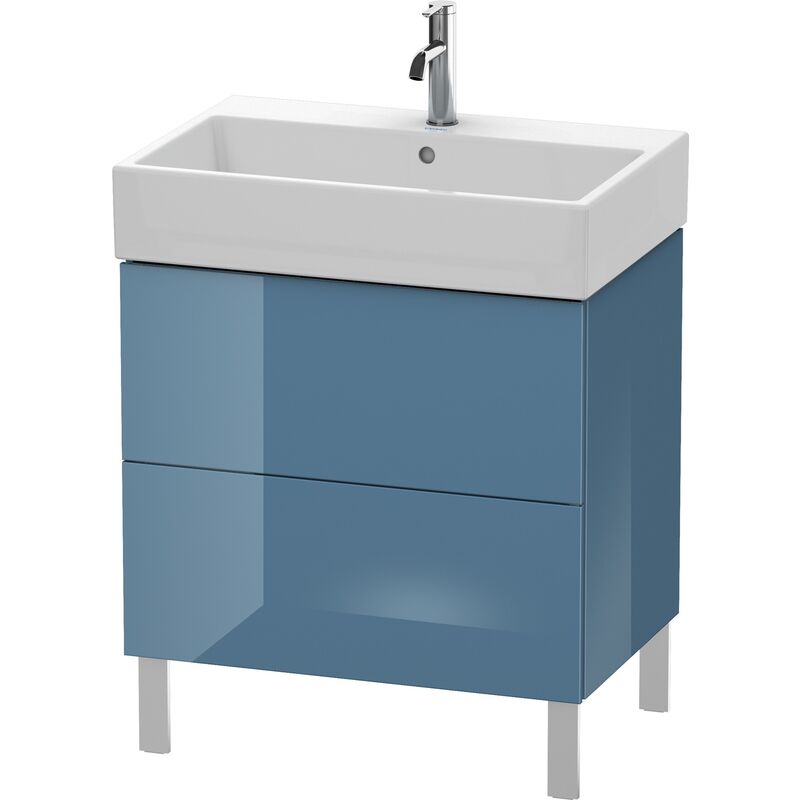 

Unidad de lavabo Duravit L-Cube de pie 68,4 x 45,9 cm, 2 extraíbles, para Vero Air 235070, color: Laca de alto brillo Stone Blue - LC677604747