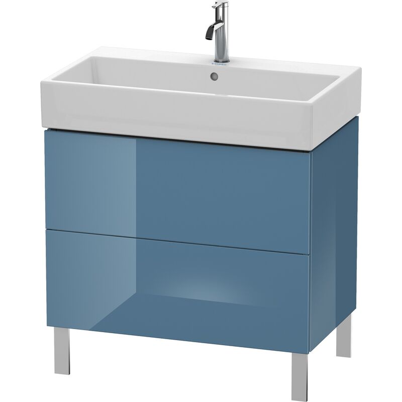 

Unidad de lavabo Duravit L-Cube de pie 78,4 x 45,9 cm, 2 extraíbles, para Vero Air 235080, color: Laca de alto brillo Stone Blue - LC677704747