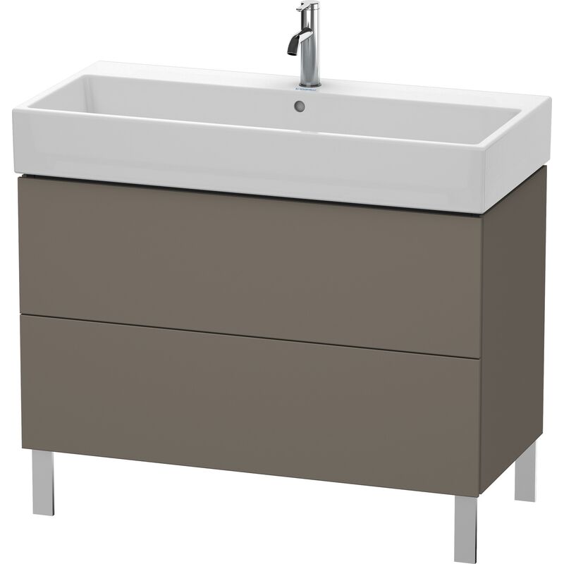 

Unidad de lavabo Duravit L-Cube de pie 98,4 x 45,9 cm, 2 extraíbles, para Vero Air 235010, color: Flanela Gris seda lacado mate - LC677809090