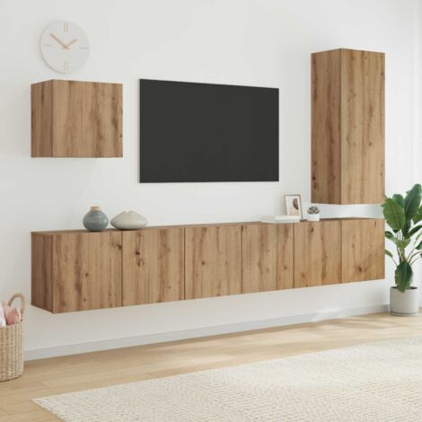Unidad de Pared para TV 5 pcs Roble artesanal