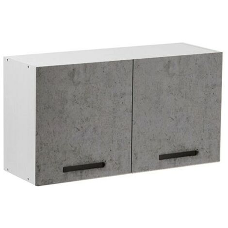 Unidad de pared sobre campana gris cemento con 2 puertas de cocina Cm 90x32xh49