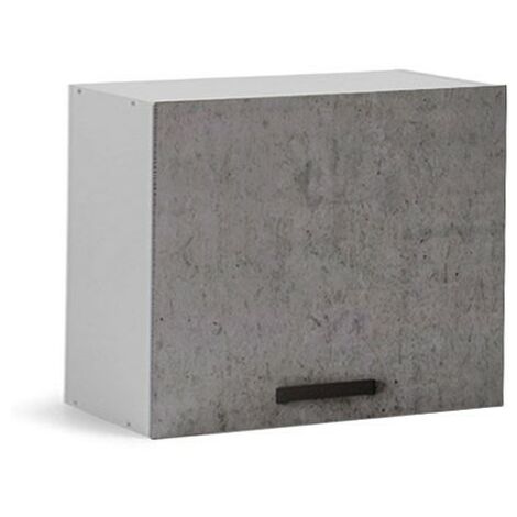 Unidad de pared sobre campana gris cemento con puerta de cocina Cm 60x32xh49