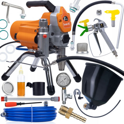 Unidad de pintura Rosfix Rosfix Tornado RT2 UltraSpray 1500W 22MPA 2,2L/min + depósito de 6L para material/pintura para la unidad de pintura de pistón Tornado / Graco