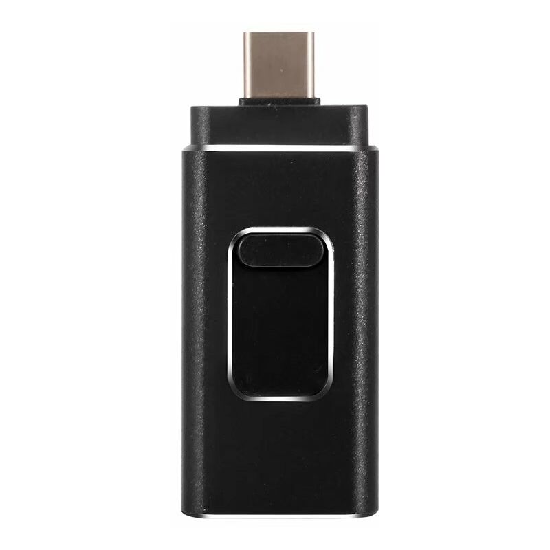 

Unidad flash USB 64GB Expansión de memoria Flash USB 3.0 Memoria USB externa, 4 en 1U 32G HDD para Apple / Android / TYPEC / Computadora Negro