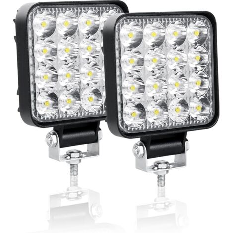 unidades de luz de trabajo LED de 10 cm, foco LED de 48 W para coche, 12 V/24 V, resistente al agua IP67, luz antiniebla LED de 1800 lm para coche, camión, tractor, SUV, uso marino.