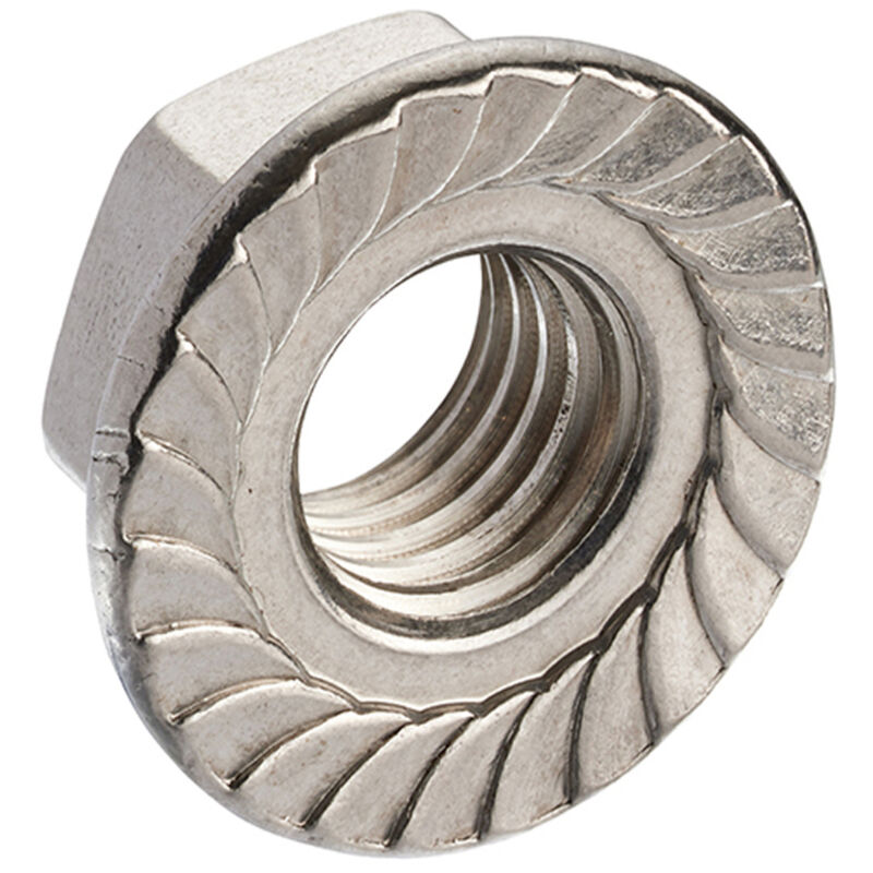 Unifix A2-304 Serrated Flange Nuts M10 x 1.50 in Silver