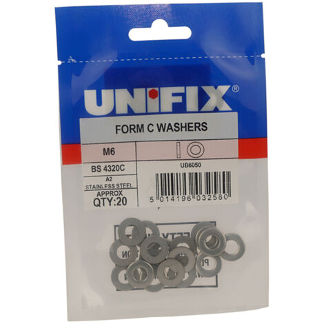 Unifix A2-304 St/St Washers M10 (10.5) - Box of 100
