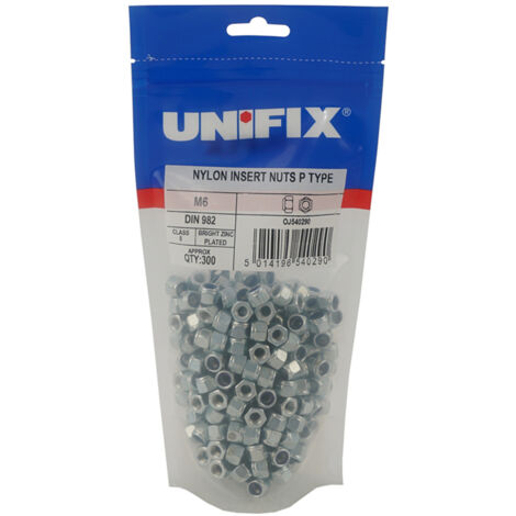 Unifix Class 8 Nylon Insert Nuts P Type DIN 982 BZP - M8