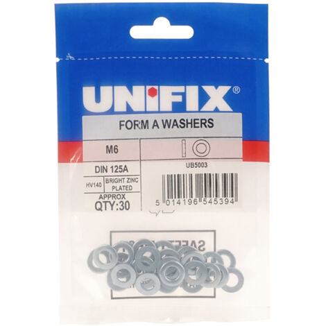 Unifix Form A Washers DIN 125A HV140 BZP - M8 (8.4) - Box of 150