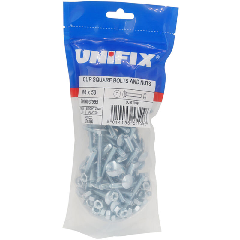 Unifix Grade 4.8 Cup Square Hex Bolts M8 x 110