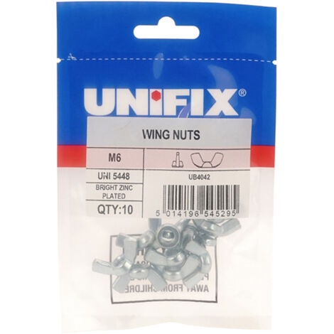 Unifix Wing Nuts UNI 5448 BZP - M10 x 1.50