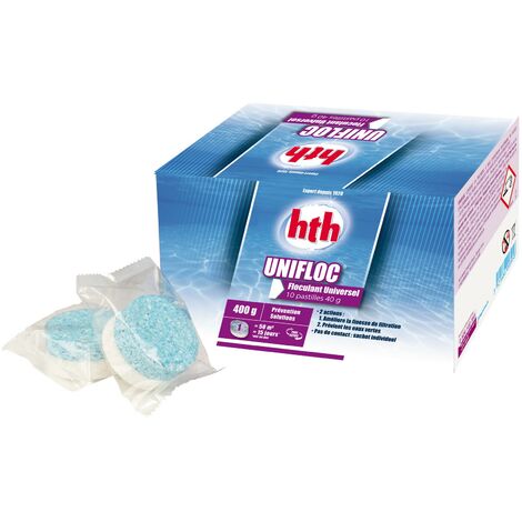UNIFLOC Pastilles 40g - Floculant universel - 400g - hth 00251462