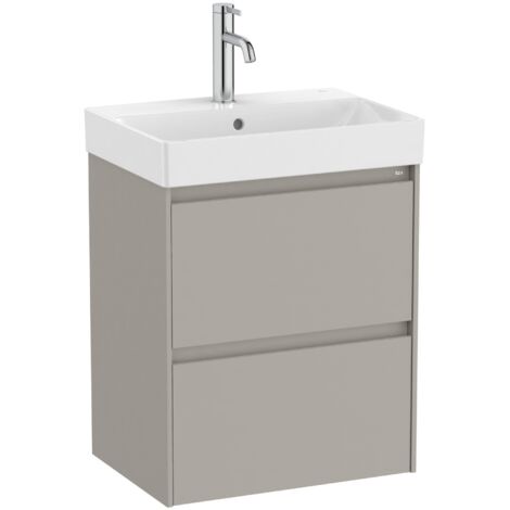 Unik pack gris meuble bas compact avec 2 tiroirs + lavabo ONA - ROCA Dimensions : 500x360x645 mm