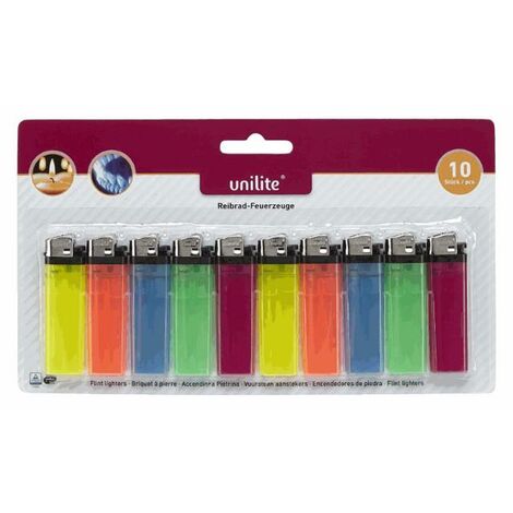 Unilite Reibradfeuerzeuge 10er Blister Reibradfeuerzeuge