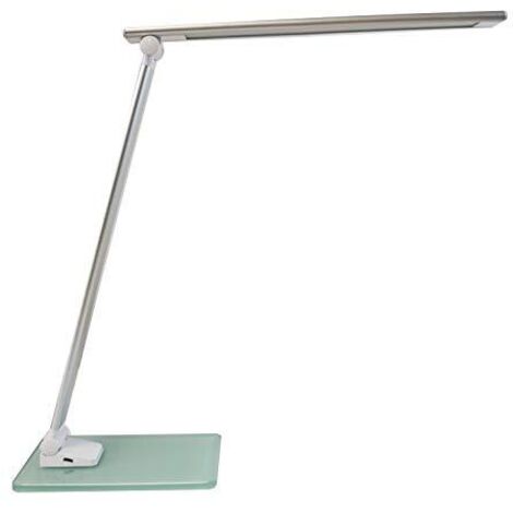 UNILUX 400124478 Lampada da Scrivania, 5.5 W, Bianco/Grigio Metallo, 35 x 30 x 11 cm