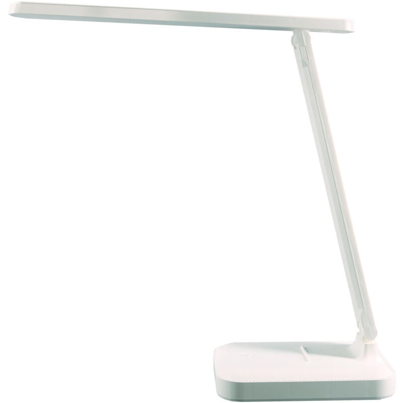 Unilux Kapa, Lampe De Bureau Led, Pliable, 3 Niveaux D'Intensité Lumineuse, Contrôle Tactile, Port Usb, Blanc, Design Épuré Et P