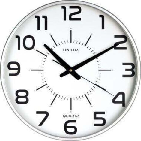 UNILUX Wanduhr MAXI POP GREY 400094488 +Battterie metallgrau