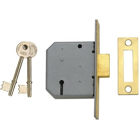 Union 2177 3 Lever Mortice Deadlock Satin Chrome 65Mm 2.5In Box