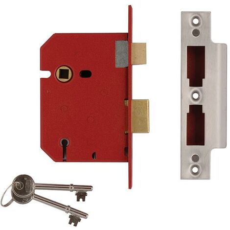 Union 2201 5 Lever Mortice Sashlock Satin Chrome 65Mm 2.5In Visi