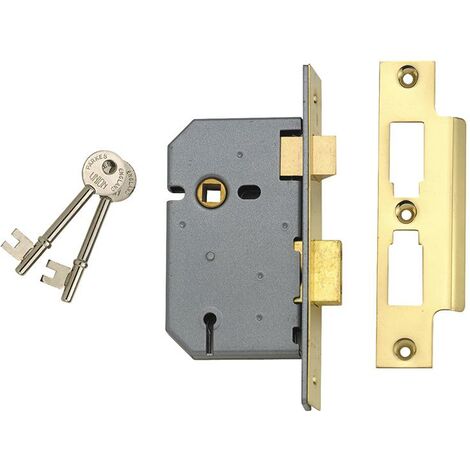 Union 2277 3 Lever Mortice Sashlock Polished Brass 65Mm 2.5In Box