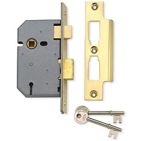 Union 2277 3 Lever Mortice Sashlock Polished Brass 77.5Mm 3In Visi