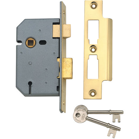 Union Locks 2295 2-Lever Mortice Sash-Lock 63mm - Chrome Finish (Visi Pack)