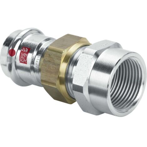Union 3 pièces électrozingué femelle diamètre 18 taraudé 15x21 643454 - VIEGA SARL