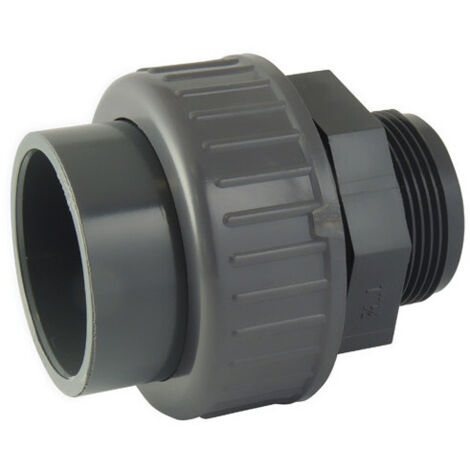 Union 3 pièces mixte PVC pression femelle 20 mm, mâle 15x21