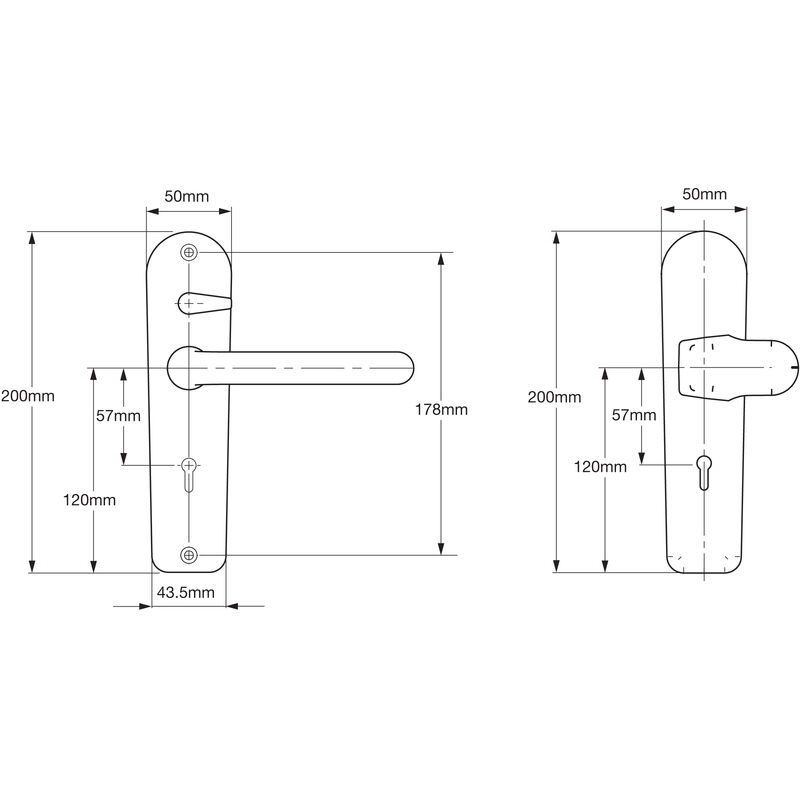 Union - 3R35 Lever Door Handle Satin Chrome