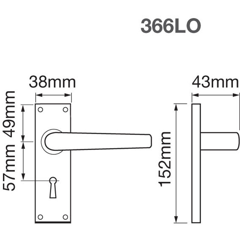 Union - Ambassador Lock 152 x 38 x 43mm Anodised Silver