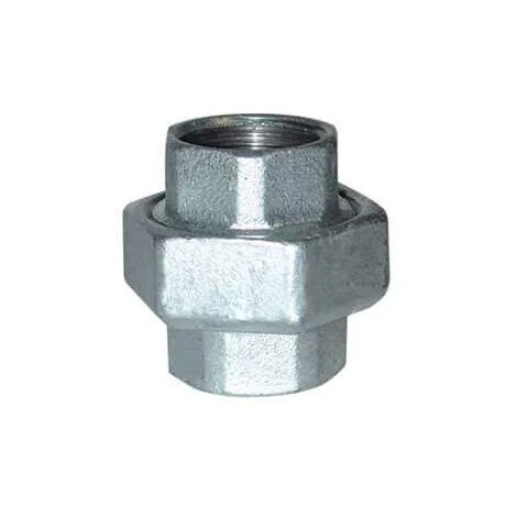 Unión cónica recta, 20x27, doble hembra galvanizada