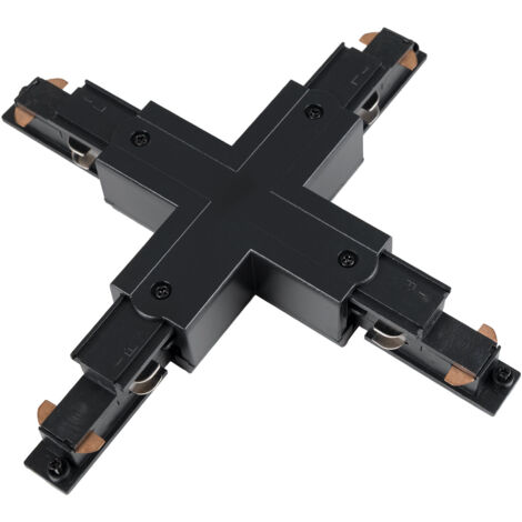 Unión En X Para Carril Trifásico De Superficie - Compatible Con - Negro
