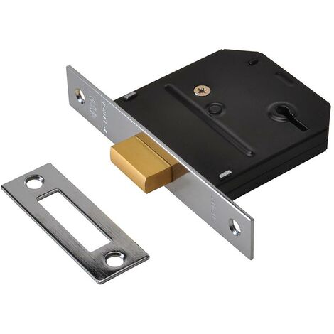 Union Es-Dl Essentials 3 Lever Mortice Deadlock Chrome 65Mm 2.5In Visi