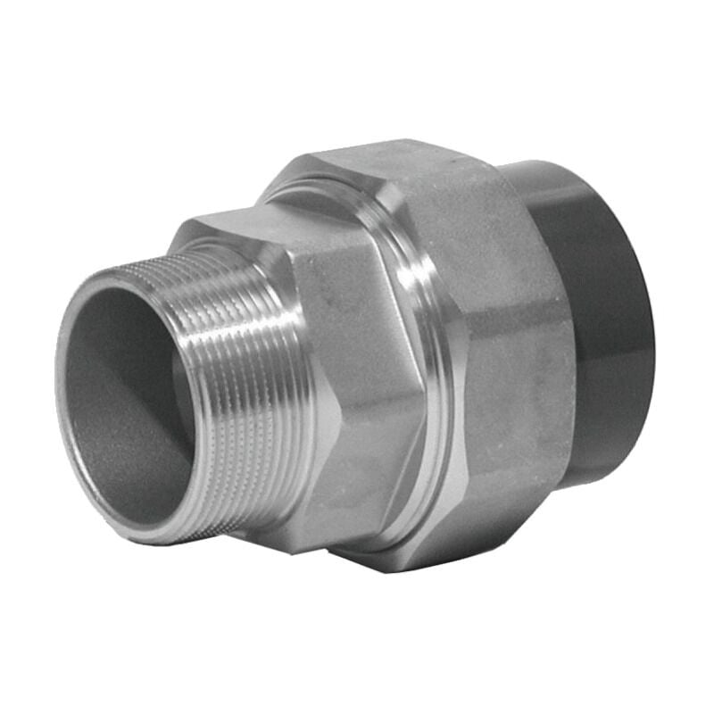 Aliaxis - Union pvc pression fer droit M/visser F/coller 50x60 63