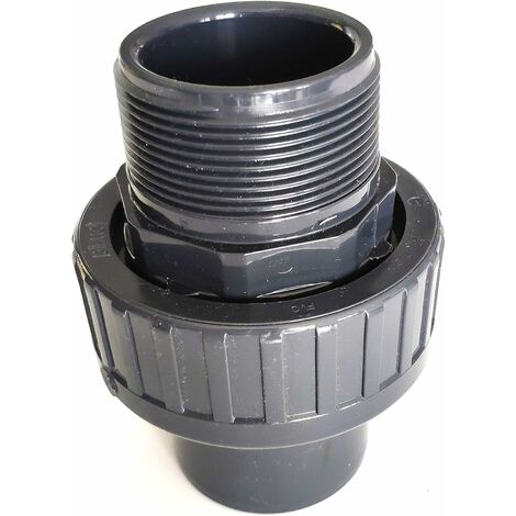 Union filetée 3 pièces 63mm Femelle à coller vers filetage à visser 2 PVC Pression