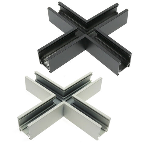 Union Horizontale en X pour Rail Magnétique Série 16mm Blanc - Ledme - LM3597