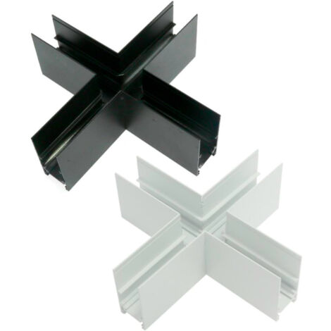 Union horizontale en X pour rail magnétique série 20 mm - DSC Noir - Ledme - LM3243