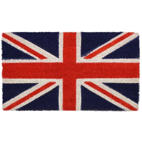 JVL Union Jack Novelty PVC Backed Coir Entrance Doormat, 40x70cm