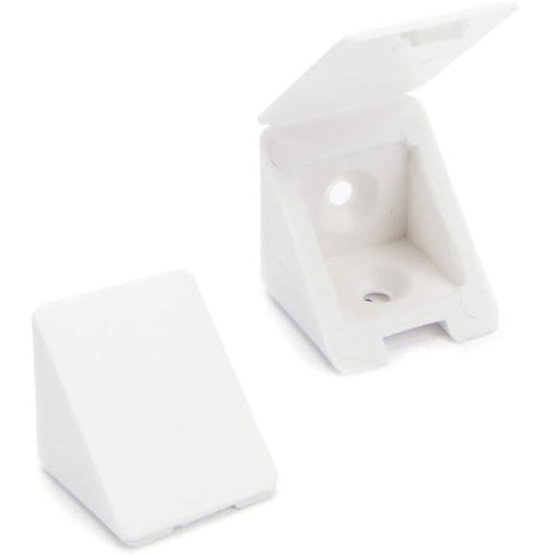 Union – Lot de 100 équerres d'angle 23x23mm – Connecteurs de meubles en plastique blanc – Renforcement assemblages meubles
