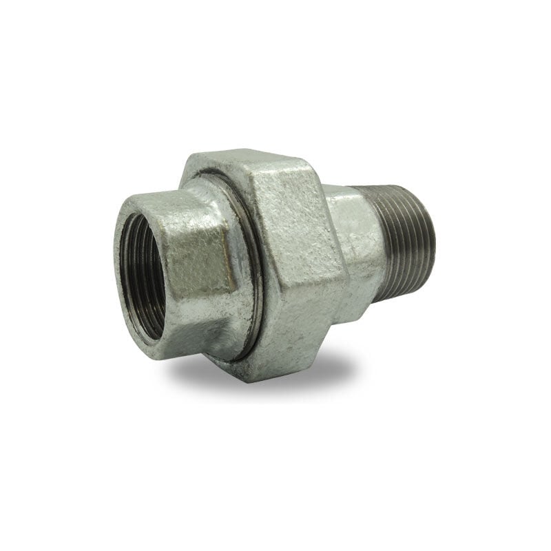 Union en fonte malleable a portee conique male/femelle, galvanise 2