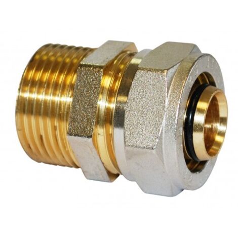 Union mâle à compression pour tube multicouche - M26x34 - diam 26 mm