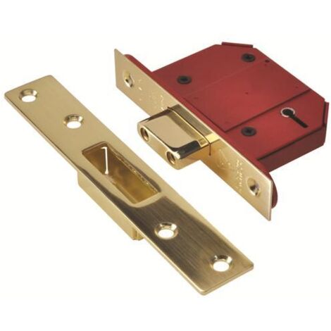 UNION StrongBOLT 2100S BS 5 Lever Mortice Deadlock 68mm 2.5in Satin Brass Box UNNJ2100SP25