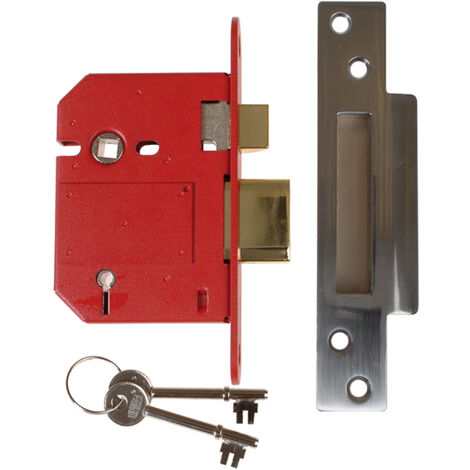 Union Strongbolt 2200S Bs 5 Lever Mortice Sashlock Satin Chrome 81Mm Visi