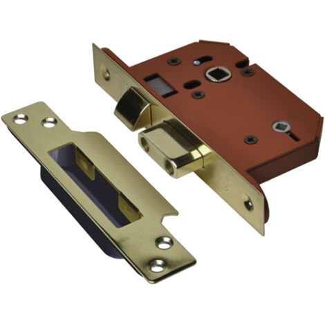 Union Strongbolt 22Wcs Mortice Bathroom Lock Polished Brass 68Mm 2.5In Visi