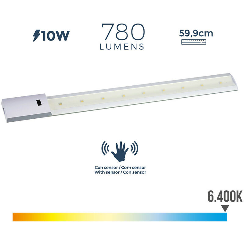 Regolazione led 10W 5,5cm Grigio - Luz fría 6400K