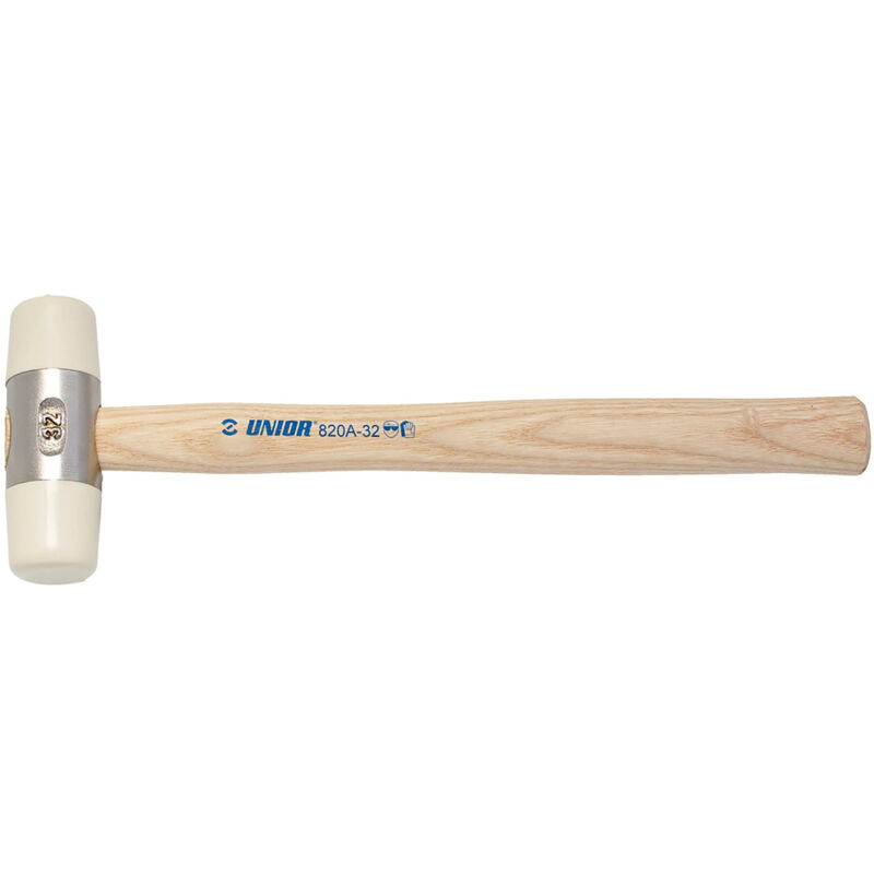 605492 - martillo con mango de madera y con boca plástica 27 mm serie 820A - Unior
