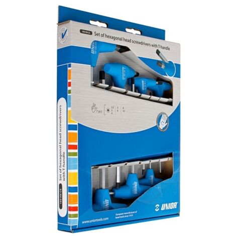 UNIOR 607890 - Juego de 7 destornilladores hexagonales con mango en T en caja de cartón de 2,5 a 10 mm serie 193HXCS