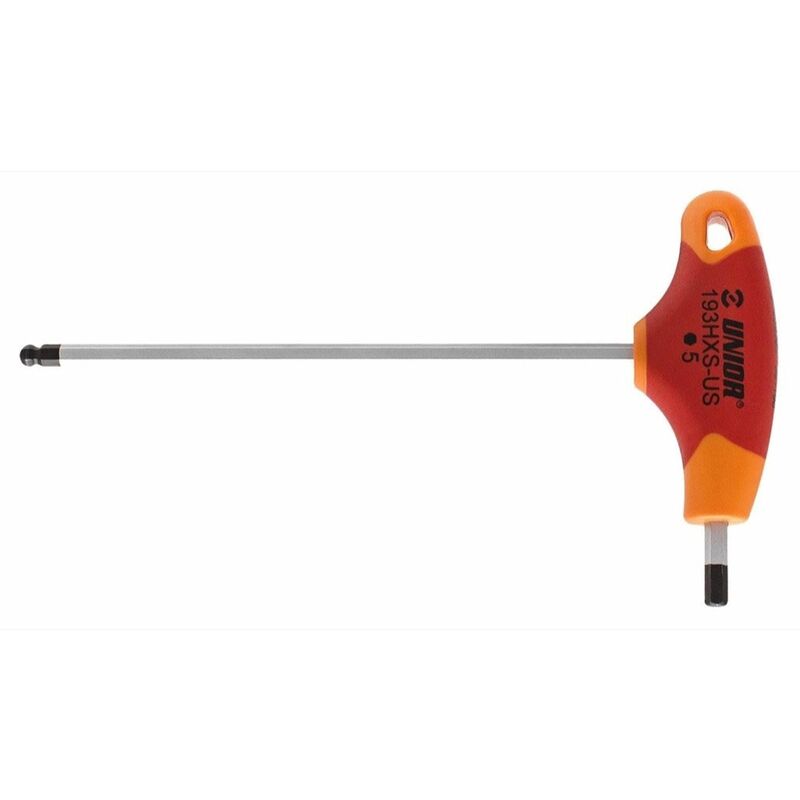 Ball-end hexagonal screwdriver with t-handle: red 3MM - ZFUN625117 - Unior